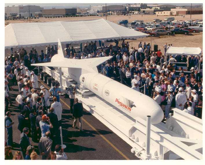 Photo of roll out of Pegasus launcher.