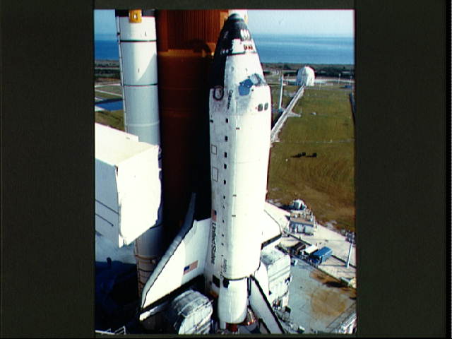 Photo of first launch of Space Shuttle Columbia.