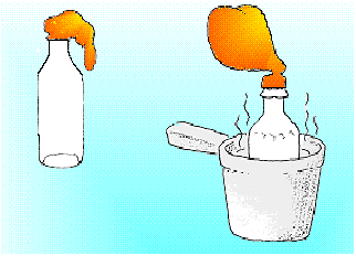 Drawing of balloon being inflated by heated air