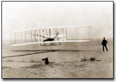 Picture of the first flight at Kitty Hawk