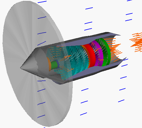 Computer animation of flow through a turboprop engine