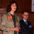 Picture of Ruth Petersen and Lawrence Williams co-presenting at the Poskole 2002 Conference.