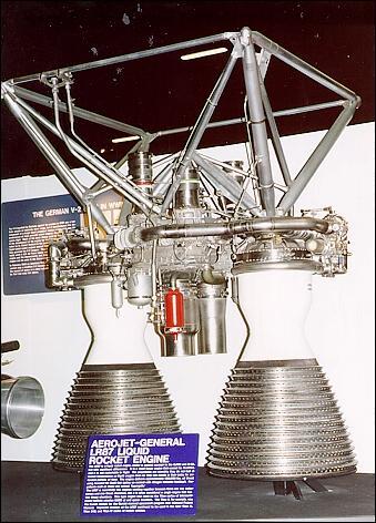 Photo of rocket nozzles of Titan rocket.