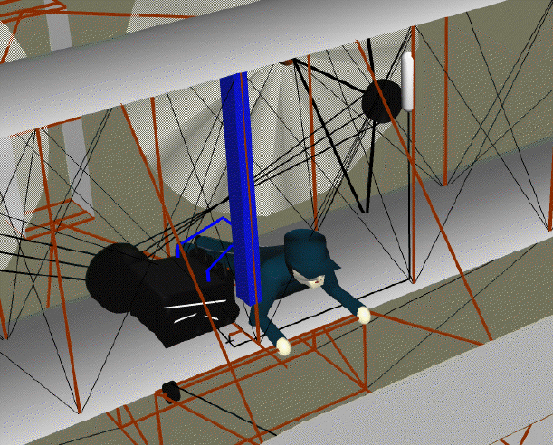 Computer drawings of Wright brothers 1903 engine cooling system.