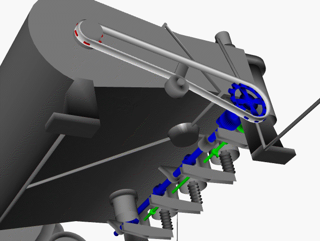 Computer animation of the Wright 1903 aircraft engine timing system