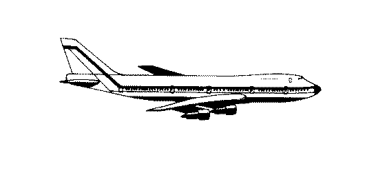 Diagram showing an airplane
with four perpendicular arrows pointing up, down, left, and right