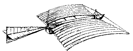 Drawing of a Cayley glider with a tail
