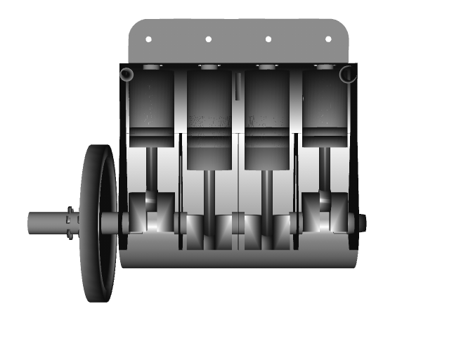 Computer animation of the Wright 1903 aircraft engine pistons