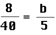 eight fourtieths equals b over five