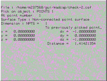 Example analysis box for poimt on a non-connected point type surface in .csf file