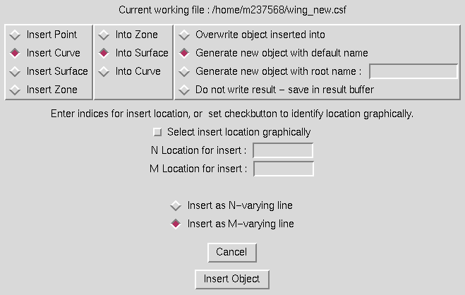 Insert Object window