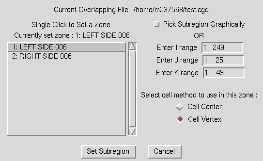 Set Overlapping Region window