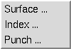 Define Cutter pulldown menu