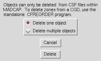 Delete Objects window