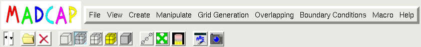 MADCAP main menu bar