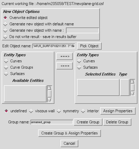 Edit Unstructured Object window