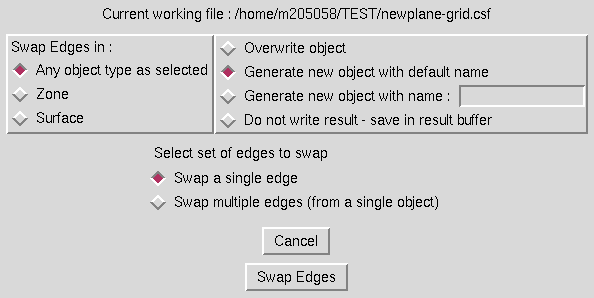 Swap Surface Edges window