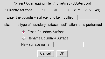 Modify Boundary Surface window