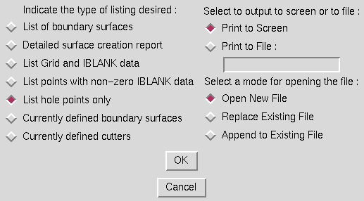 Print Overlapping Information window