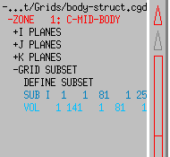 Graphics name list for a .cgd file, listing subset