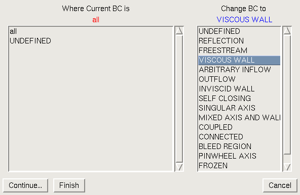 Assign/Change Boundary Condition window