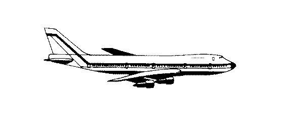 Diagram showing an airplane
with four perpendicular arrows pointing up, down, left, and right