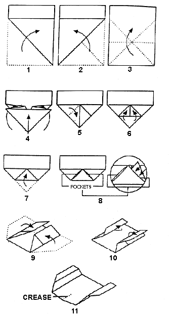 Plans to fold a blunt nose paper airplane