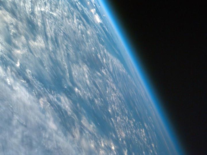 Photgraph of the Earth's
 atmosphere from space.