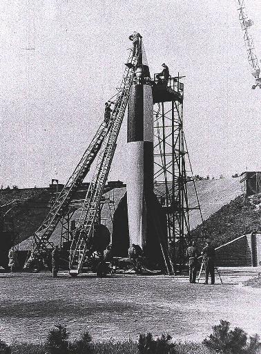 Photo of German V2 rocket.