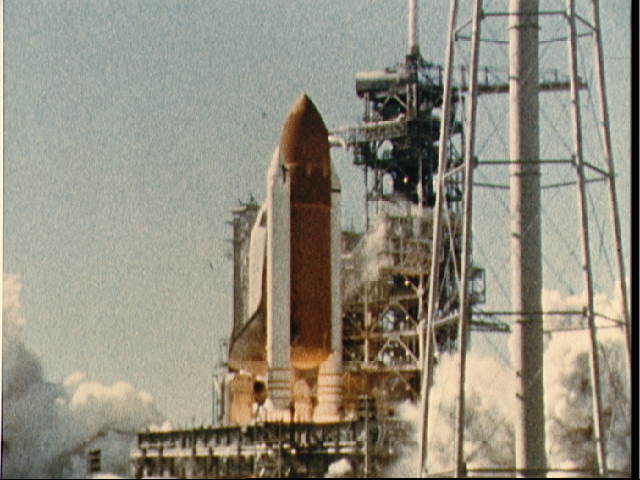 Photo of launch of Challenger.