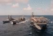 Aircraft carrier with battle ships