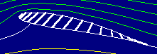 Computer drawing of an airfoil.