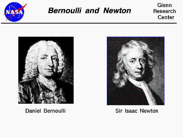 Portraits  of  Isaac Newton  and Daniel Bernoulli.
