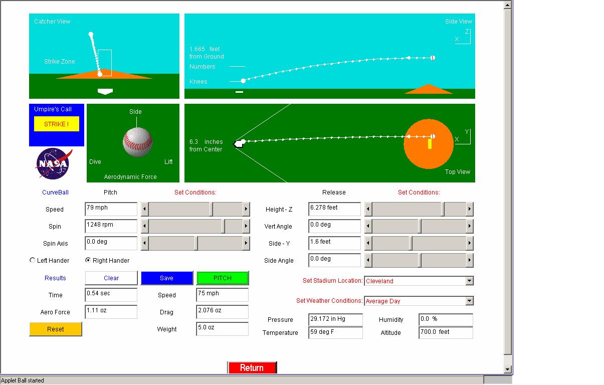 Computer drawing of pitch simulator