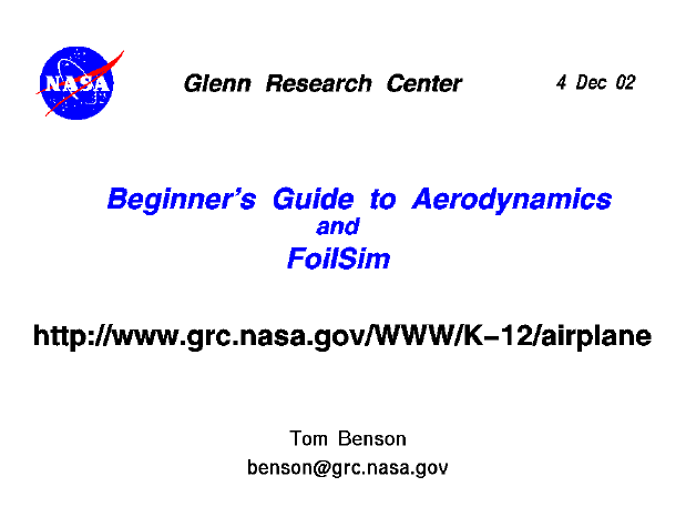 Opening Slide of FoilSim Talk.