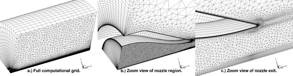 3-D, unstructured grid for Acoustic Reference Nozzle, grid Uns-Uns_90deg-v1.