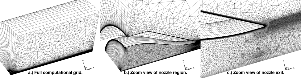 3-D, unstructured grid for Acoustic Reference Nozzle, grid Uns-Uns_90deg-v2.
