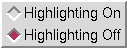 Highlight Object Origins pulldown menu
