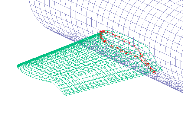 Example showing intersection of two surfaces