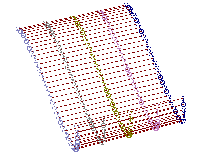 Example showing surface created by stacking individual curves