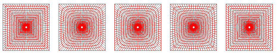 Examples showing results for the four smoothing options